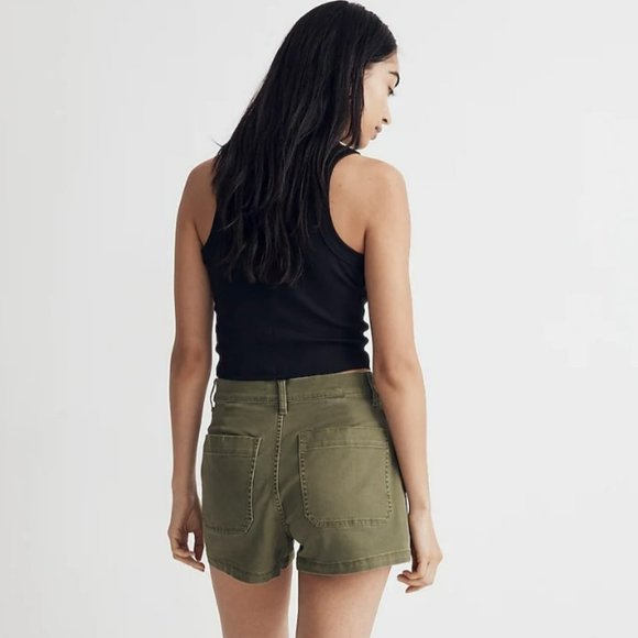 NEW MADEWELL Green Palm Tree Perfect Military Shorts, Sz 28 - Picture 2 of 4